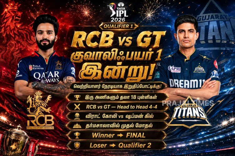 RCB vs GT குவாலிஃபயர் 1 இன்று.. நேரடி ஃபைனலுக்கு யார் செல்லப் போகிறார்கள்?