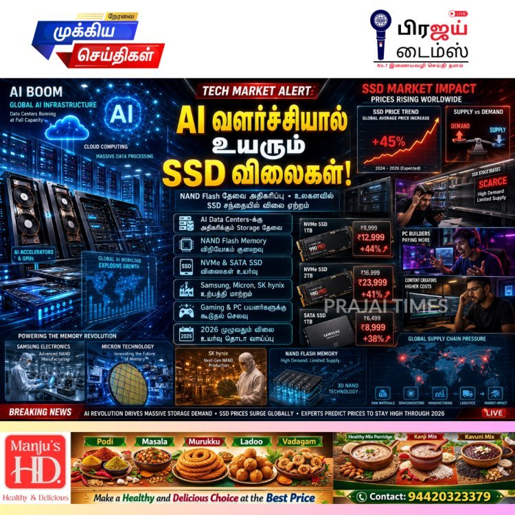 AI வளர்ச்சியால் அதிரடி உயர்வில் SSD விலை.. கணினி பயனர்களுக்கு புதிய சவால்!