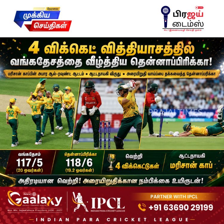 மரிசான் காப்பின் அபார ஆட்டம்... வங்கதேசத்தை 4 விக்கெட் வித்தியாசத்தில் வீழ்த்திய தென்னாப்பிரிக்கா!