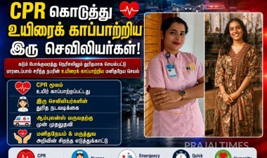 போக்குவரத்து நெரிசலில் மாரடைப்பால் சரிந்த நபர்... பேருந்தில் இருந்து குதித்து உயிரைக் காப்பாற்றிய இரு செவிலியர்கள்!