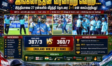 IND vs ENG 3வது ஒருநாள் போட்டி: ரோகித் சர்மாவின் அபார சதம் வீணானது... 2-1 என்ற கணக்கில் தொடரை கைப்பற்றிய இங்கிலாந்து!