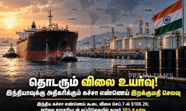 தொடரும் விலை உயர்வு! இந்தியாவுக்கு அதிகரிக்கும் கச்சா எண்ணெய் இறக்குமதி செலவு