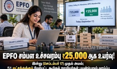 இன்று (செப்டம்பர் 17) முதல் EPFO சம்பள உச்சவரம்பு ₹25,000 ஆக உயர்வு
