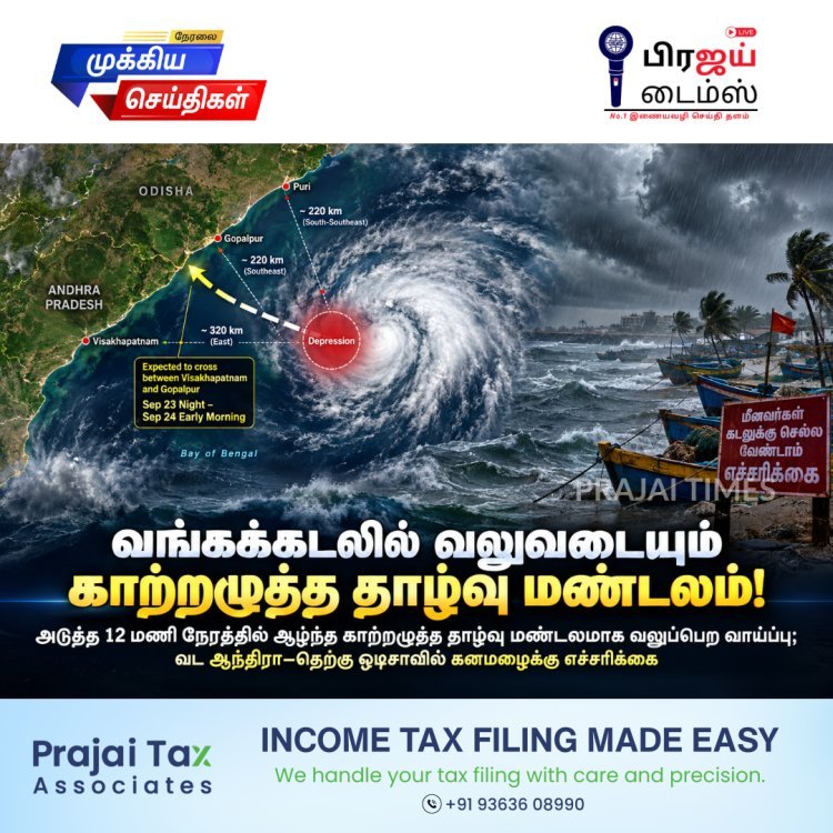 வங்கக்கடலில் வலுவடைந்த காற்றழுத்த தாழ்வு மண்டலம்: கனமழைக்கு வாய்ப்பு